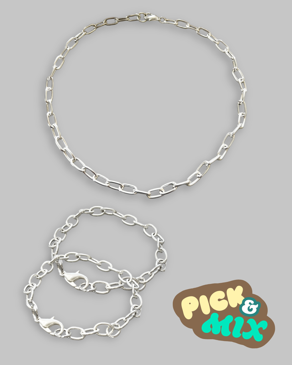 Chunky Silver Finished Chains Bundle