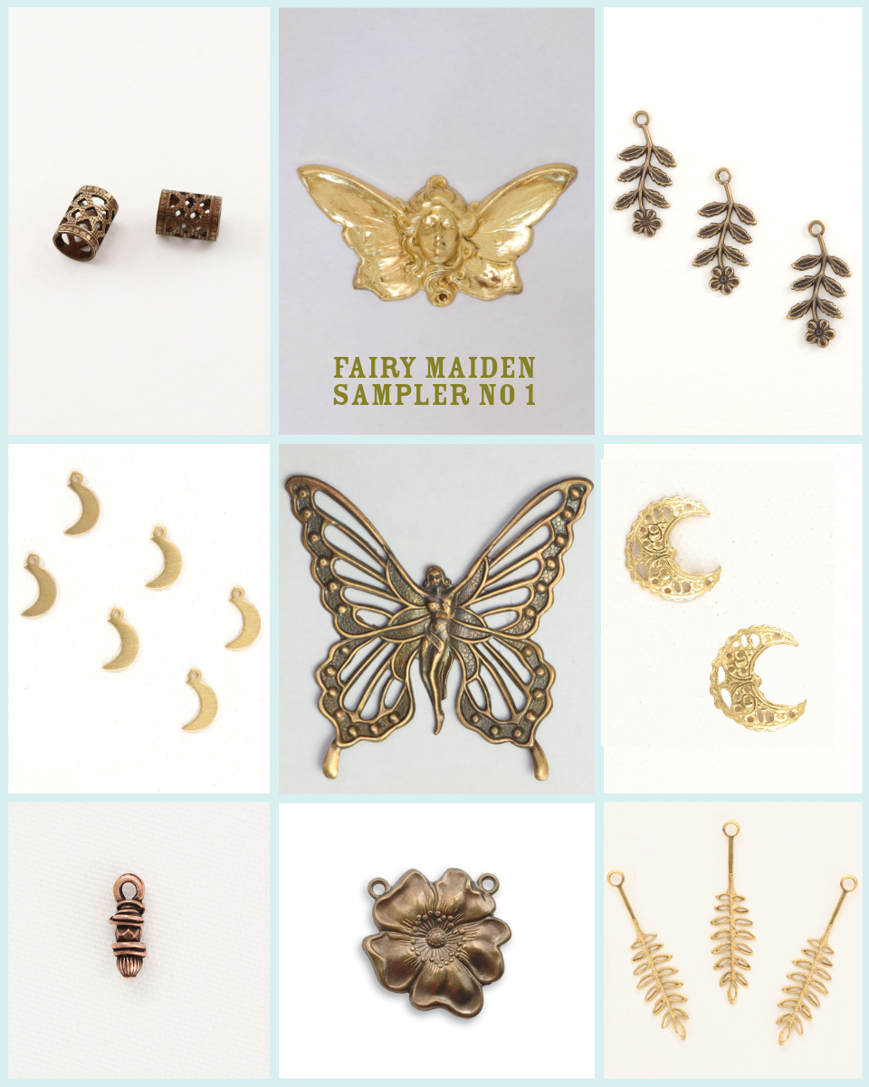 Assorted gold charms & beads