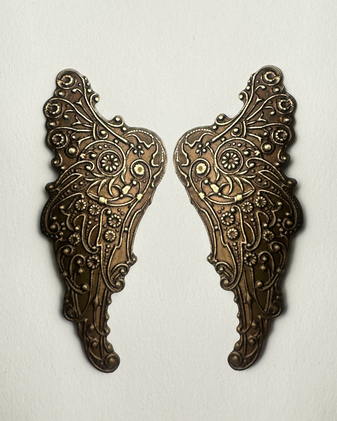 Patterned Mythical Wing Set, no hole, 54x22mm (2pc)