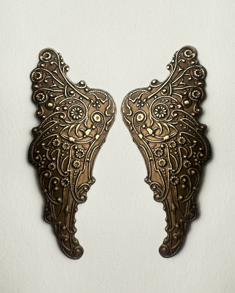 Patterned Mythical Wing Set, no hole, 54x22mm (2pc)