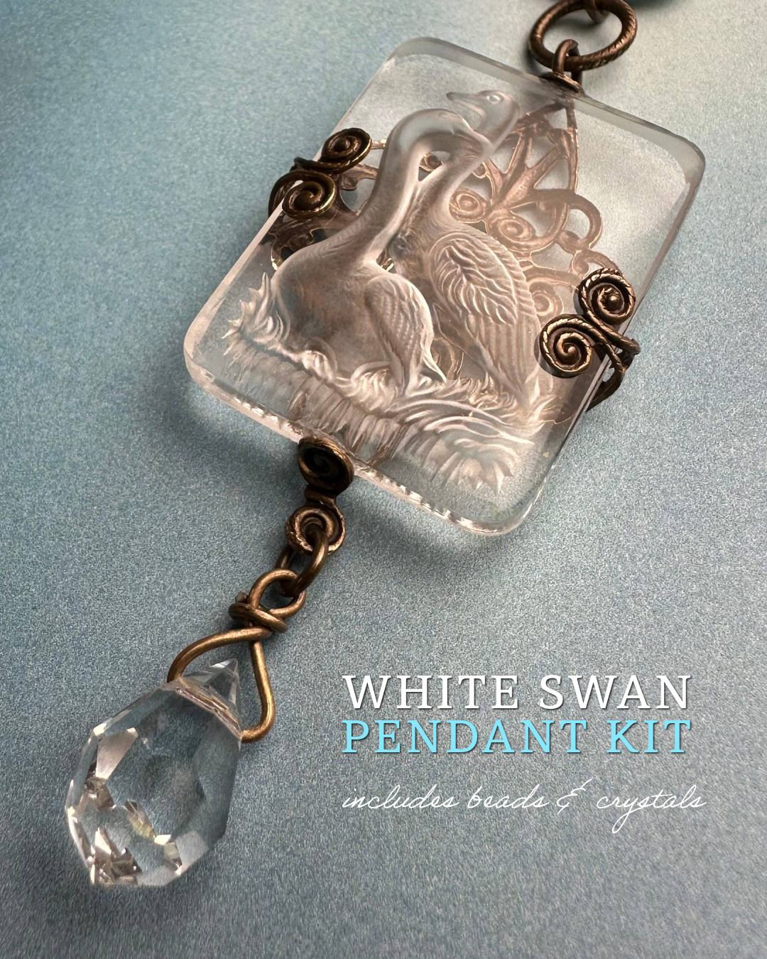 White Swan Pendant Complete Kit