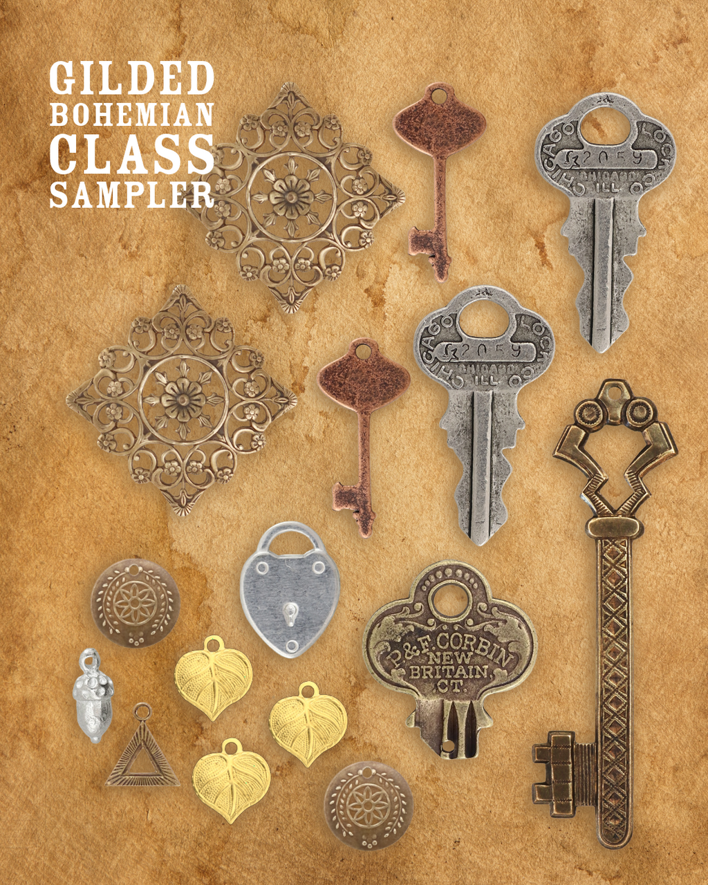 vintage keys & charms