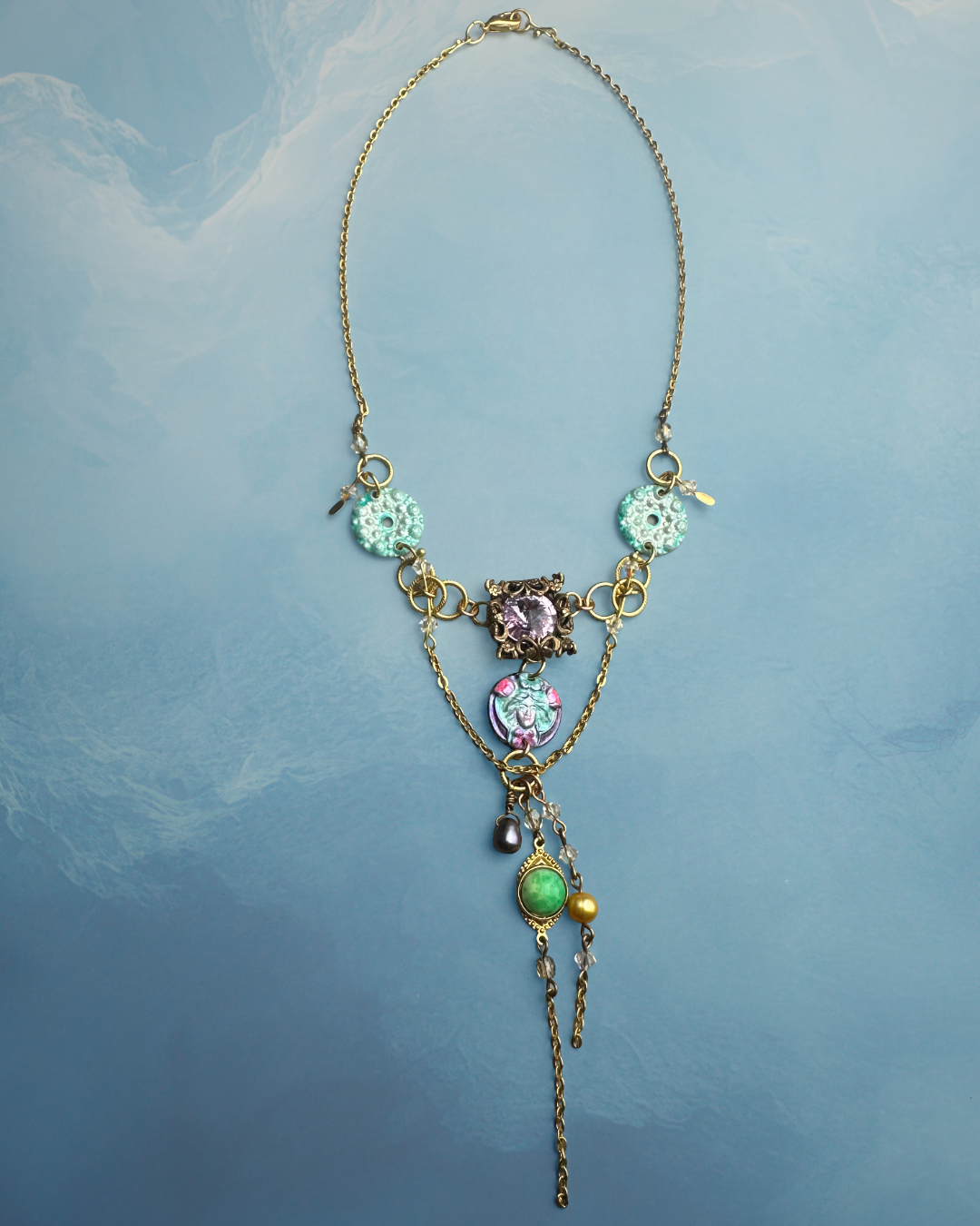 Mermaid Seashore Necklace Bracelet & Earrings Inspo Bundle