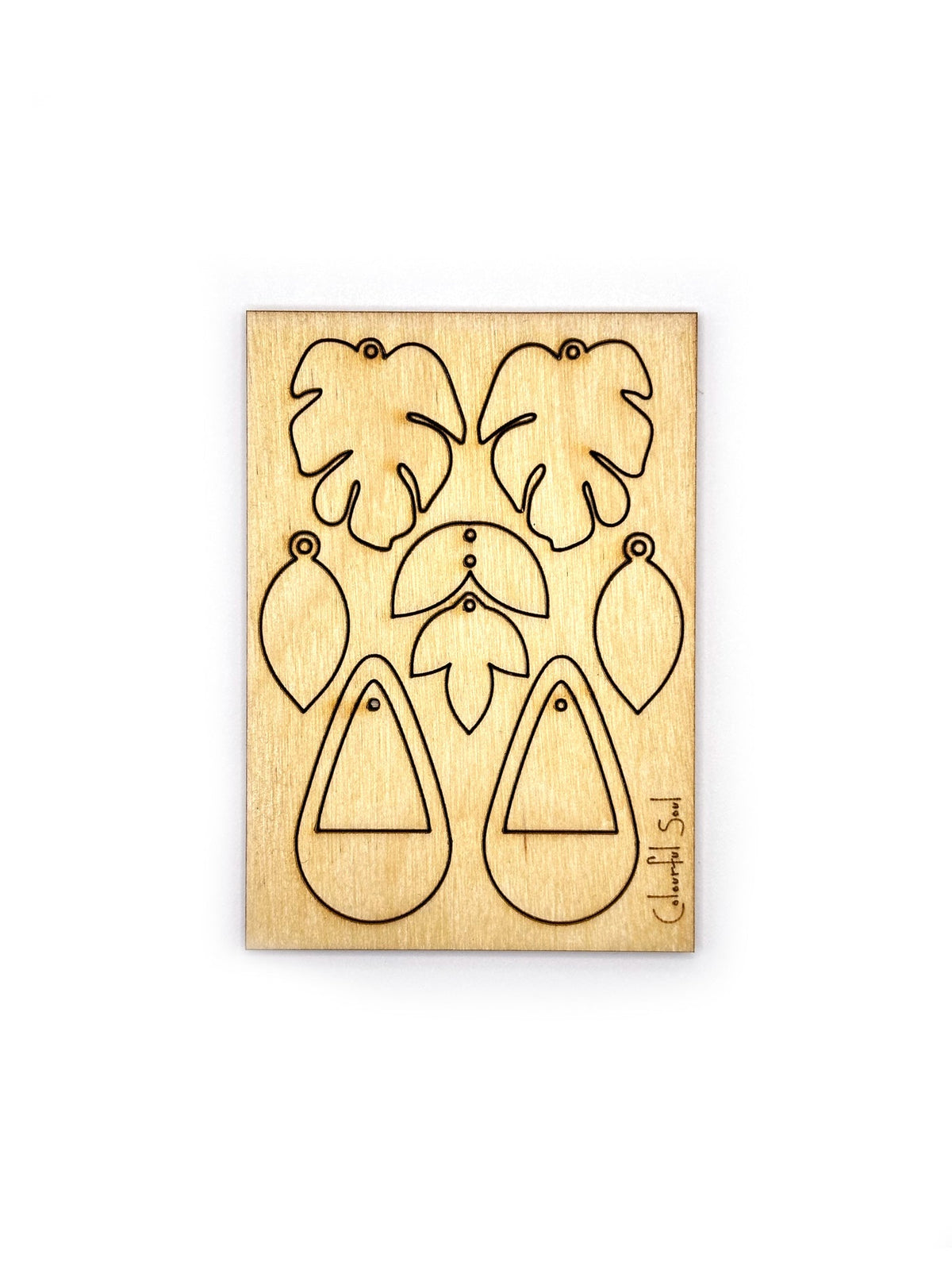 Plant-shaped earring panel