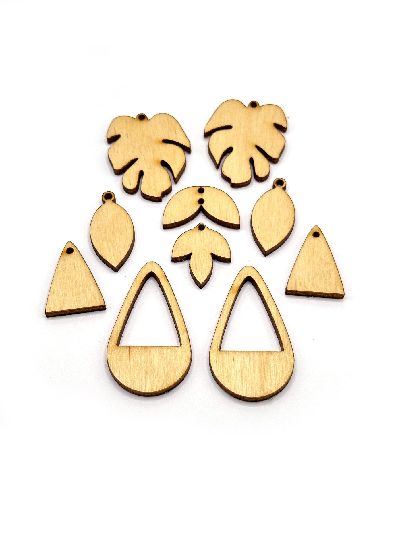 Wood Geometric Earring Blanks, birch blanks, DIY earring kit, boho earrings  jewelry, laser cut wood blanks, wood jewelry, square earrings