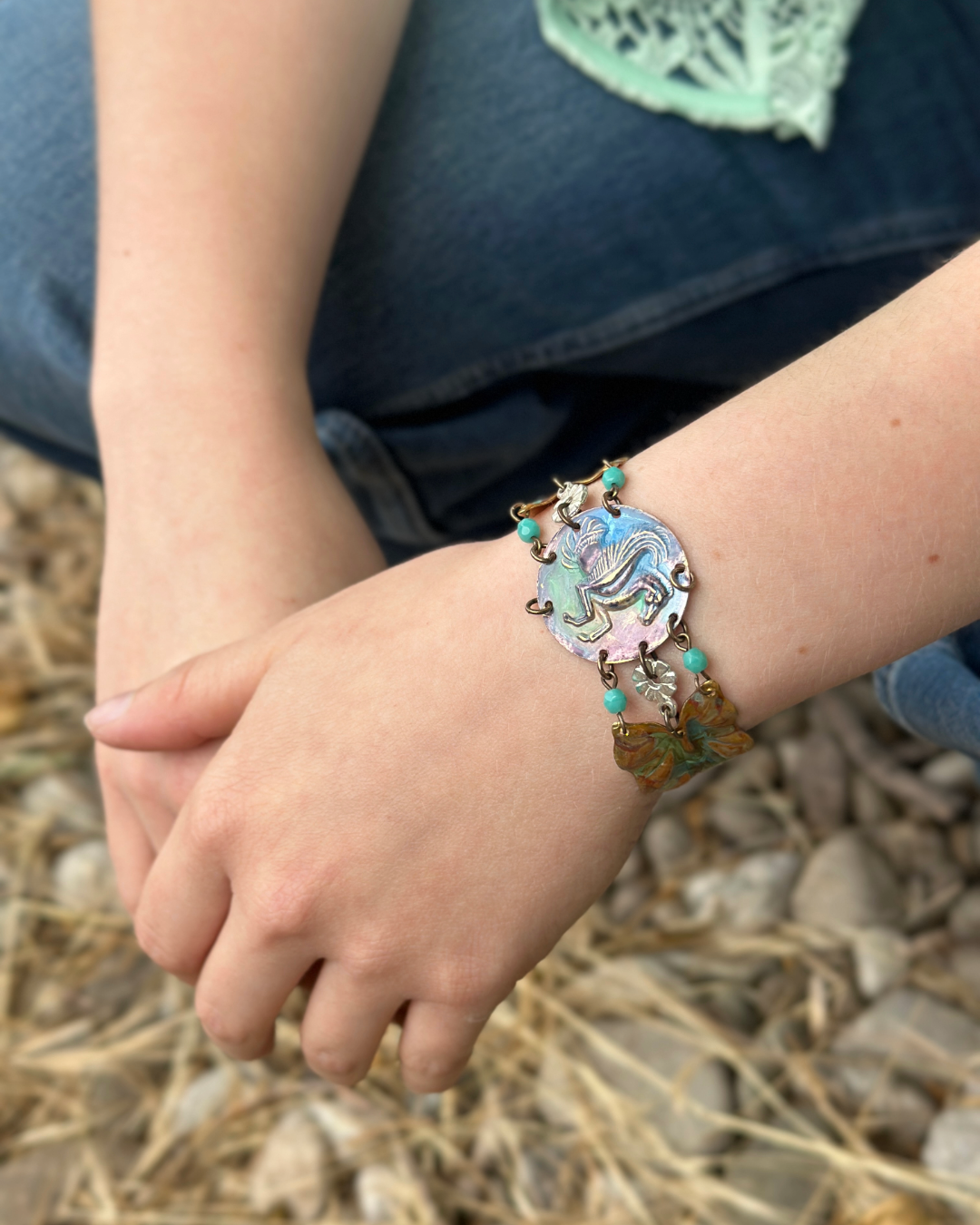 Trendy bracelet on wrist, segment 18