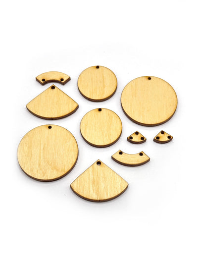 Wooden triangle and circle panel pieces