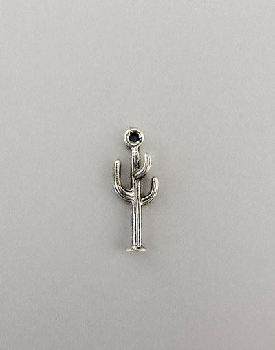 Silver cactus charm for website product.