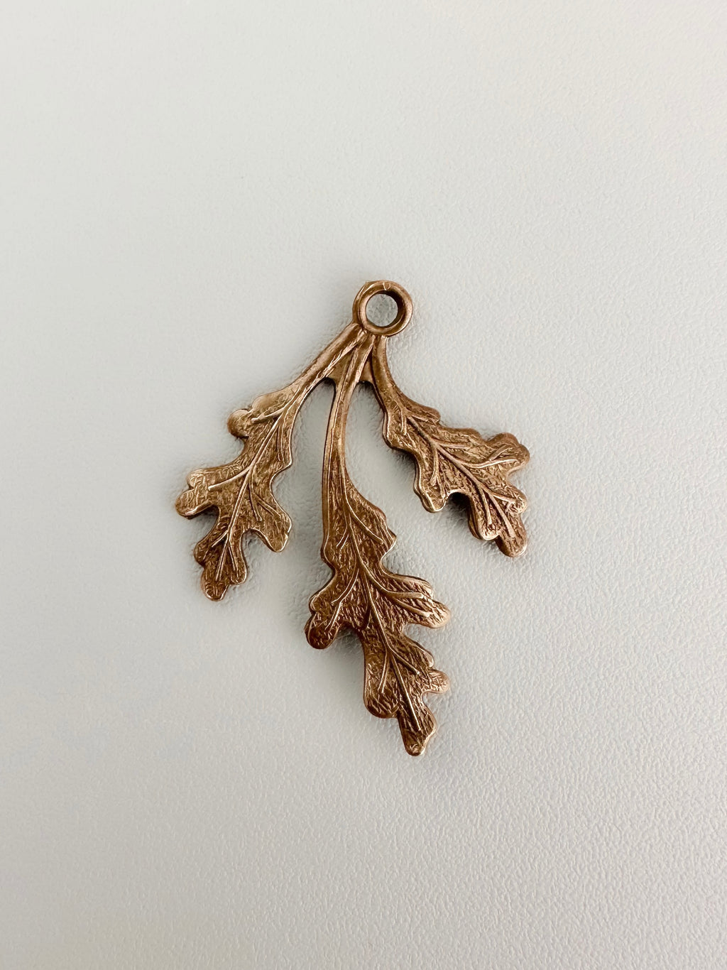 Bronze oak leaf charm pendant - 06D2F2D6-7C81-42EF-BA17-17E1159AF30A