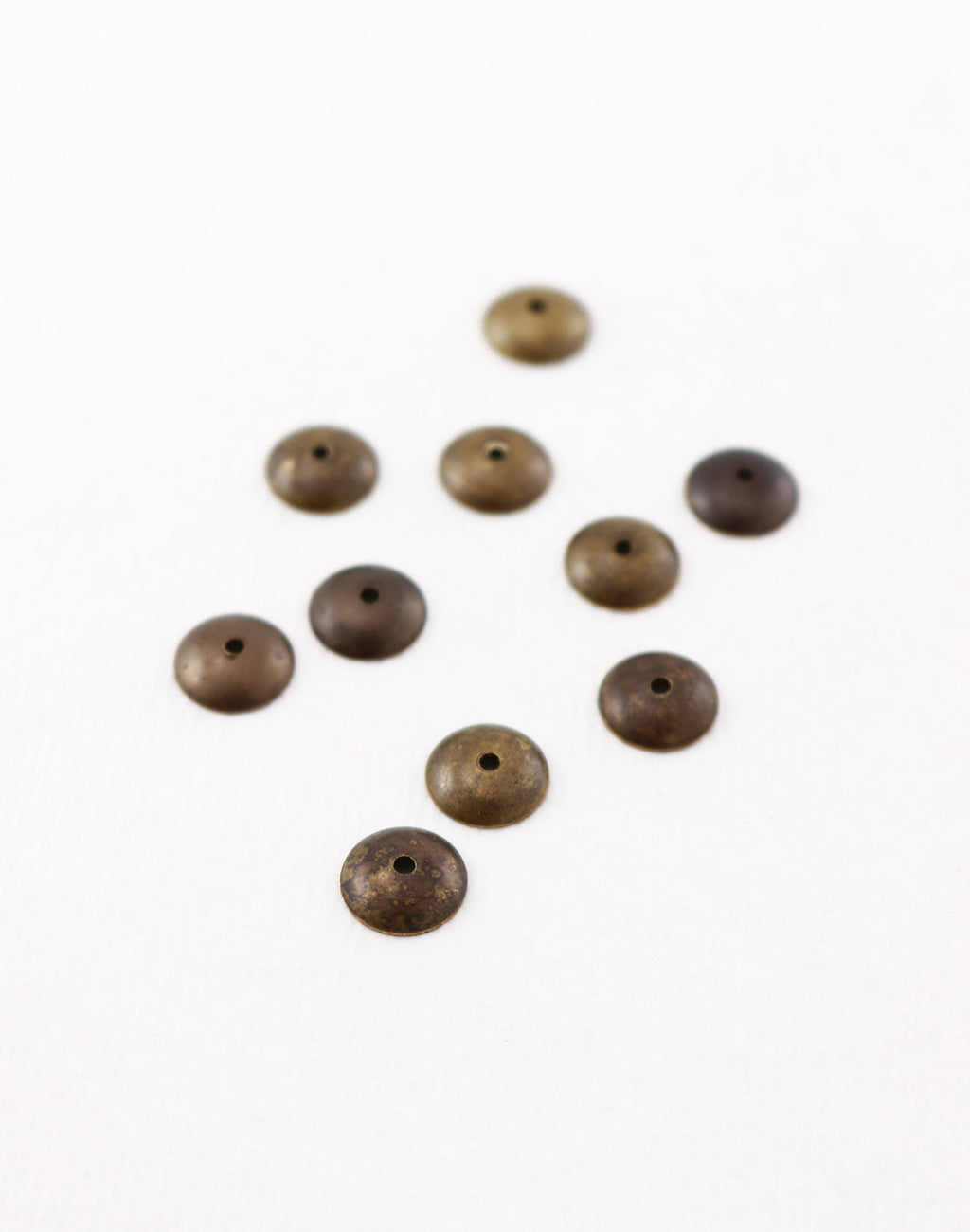 BC0002 Antique Bronze Metal Beads on White