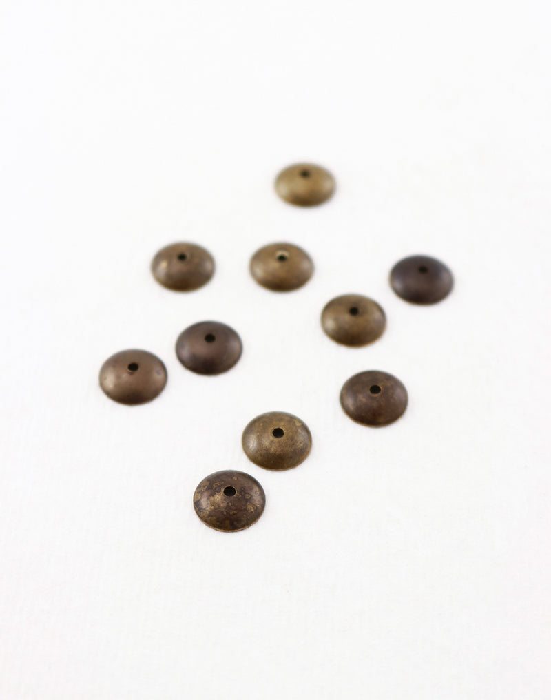 BC0002 Antique Bronze Metal Beads on White