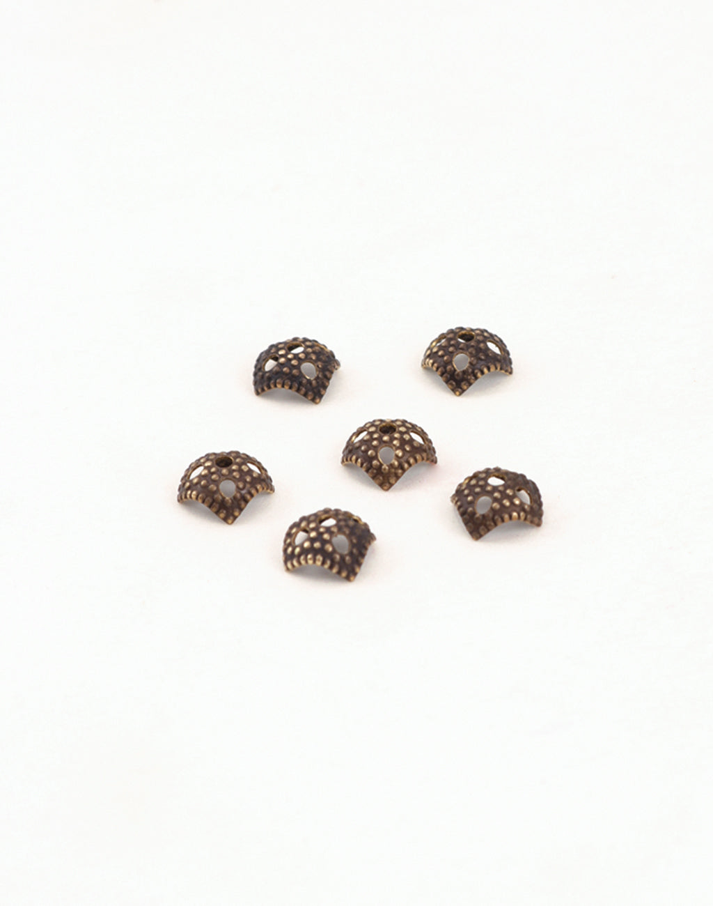 Square Bead Cap, 7mm, (6pcs)