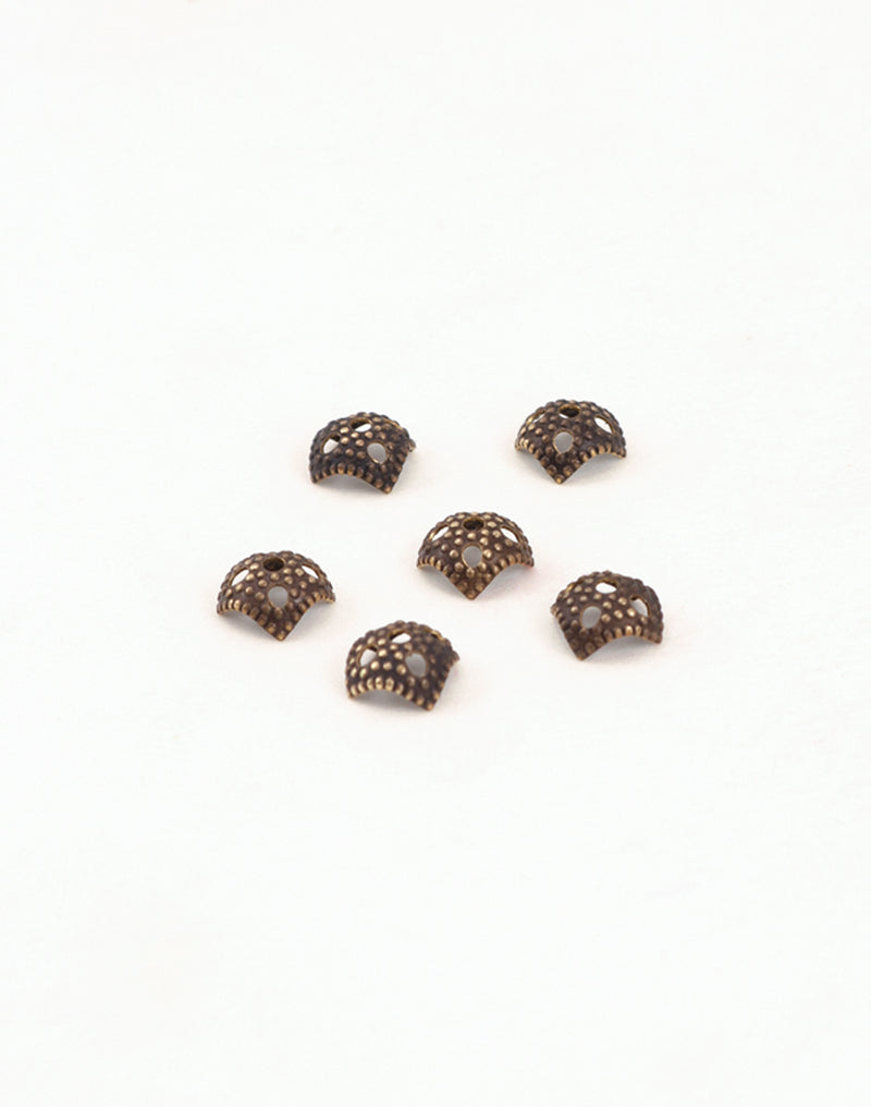 BC010 bead caps, antique bronze finish