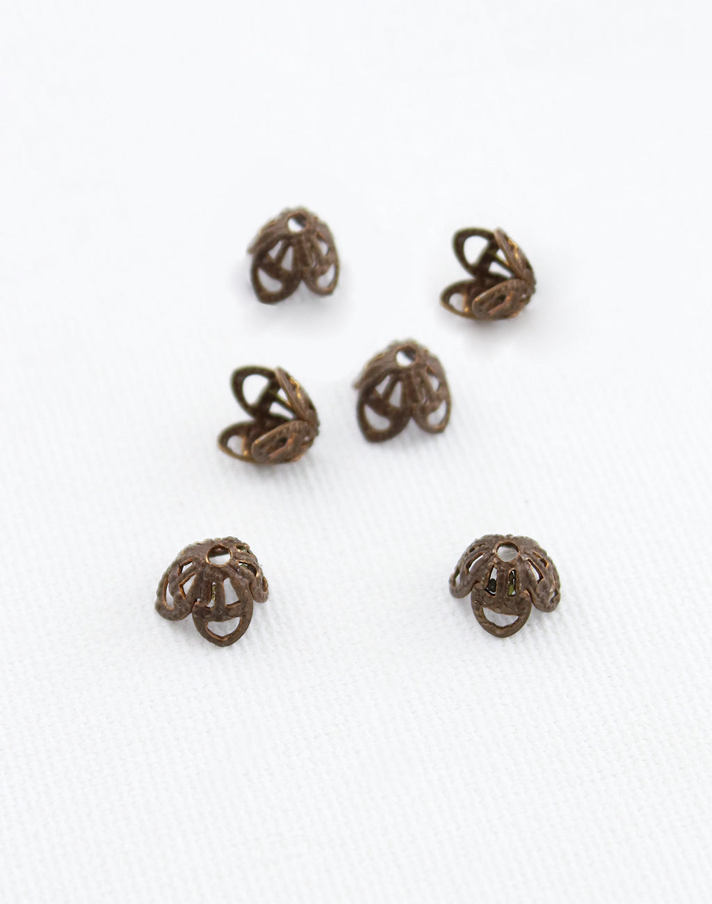 BC10 bronze filigree bead caps