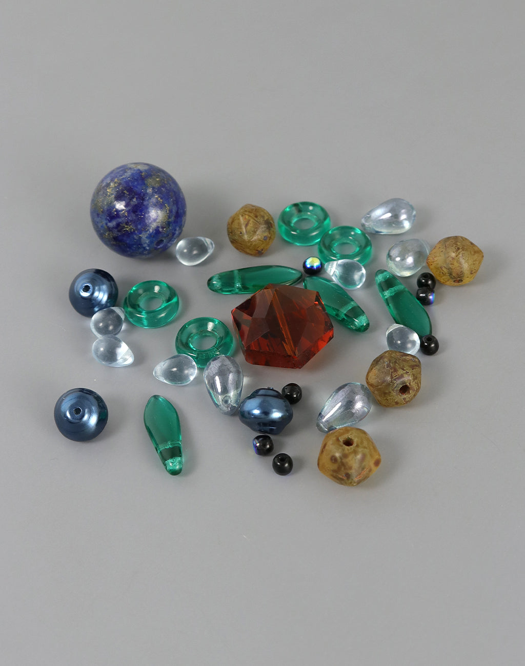 Assorted colorful beads and gemstones