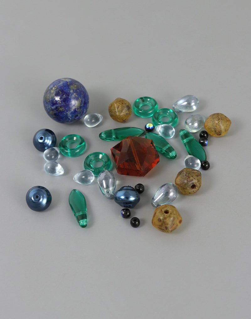 Assorted colorful beads and gemstones