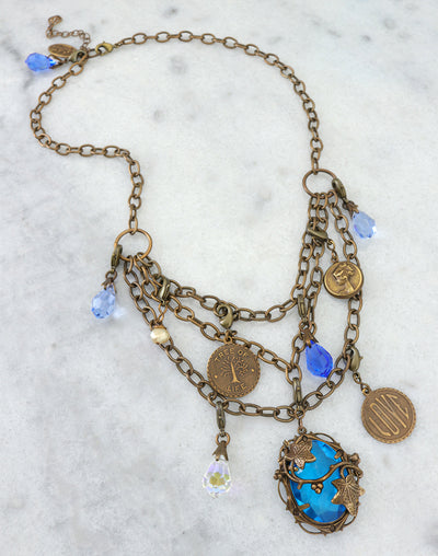 Mediterranean Blues Collection Necklace Interchangeable Set