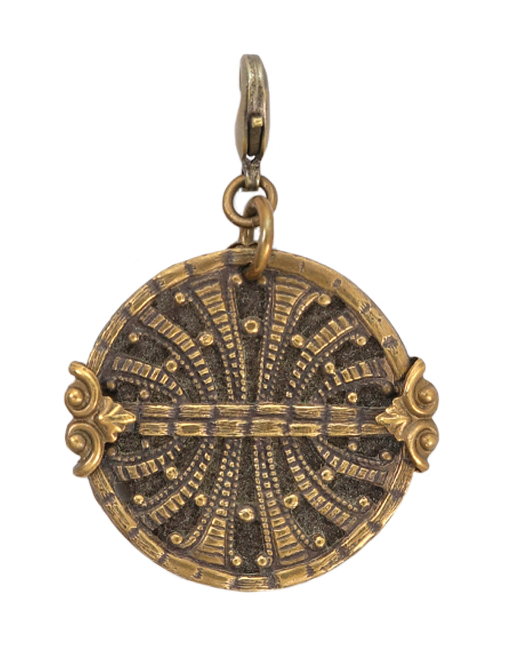 Ornate gold pendant charm