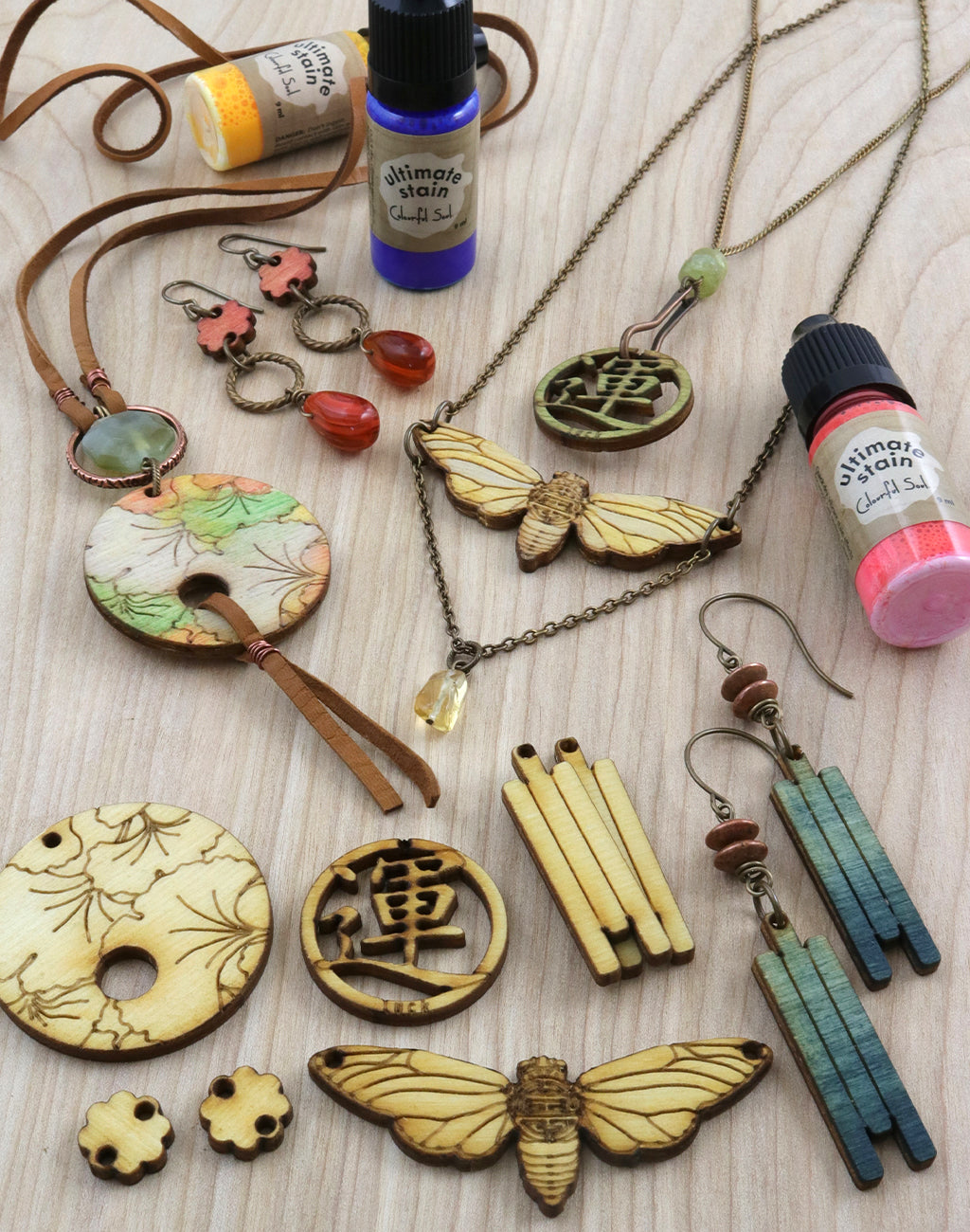 Falling Ginkgos, Jewelry Pop Outs (1 panel, 7pcs/ea)