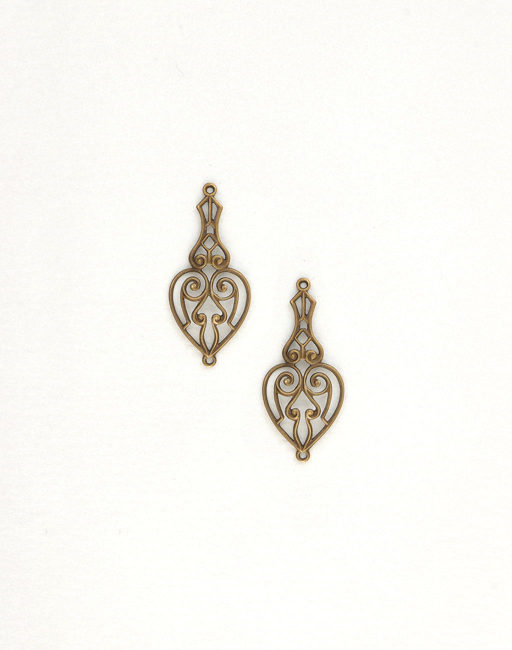 C2H6O-shaped decorative metal filigree pendants