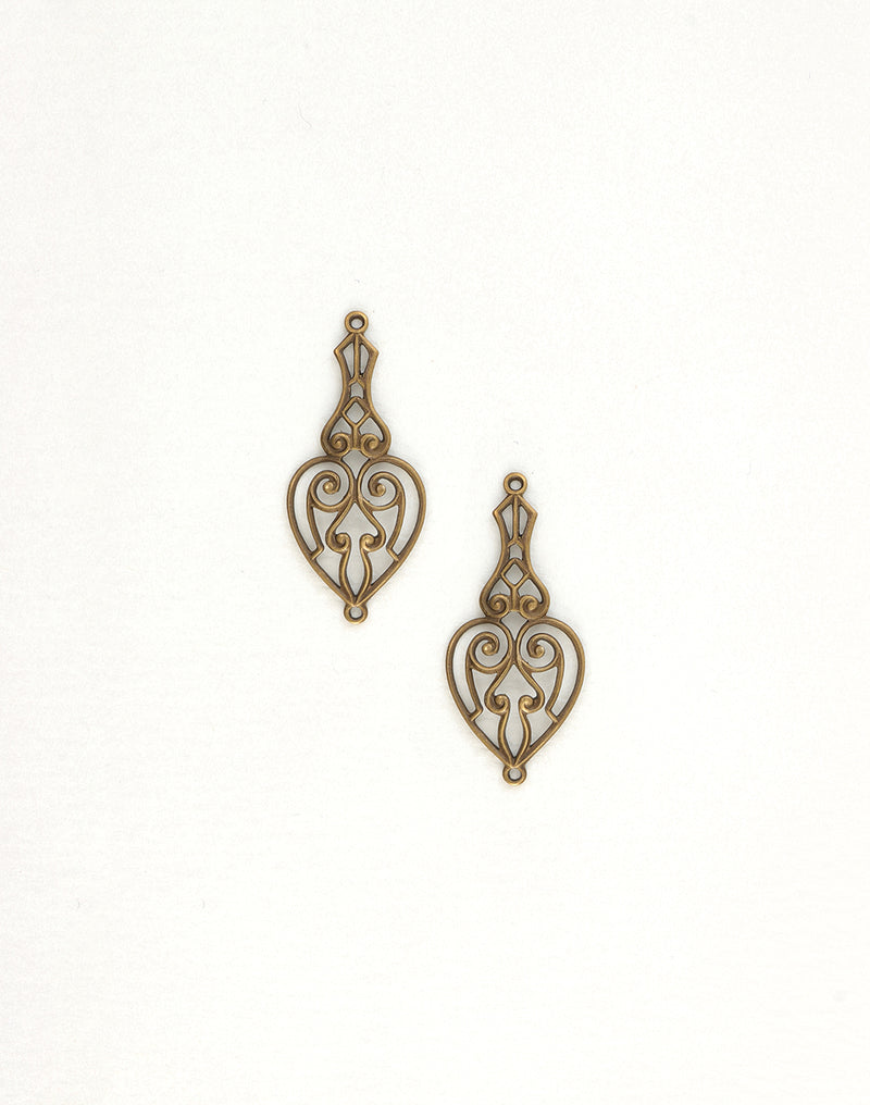 C2H6O-shaped decorative metal filigree pendants