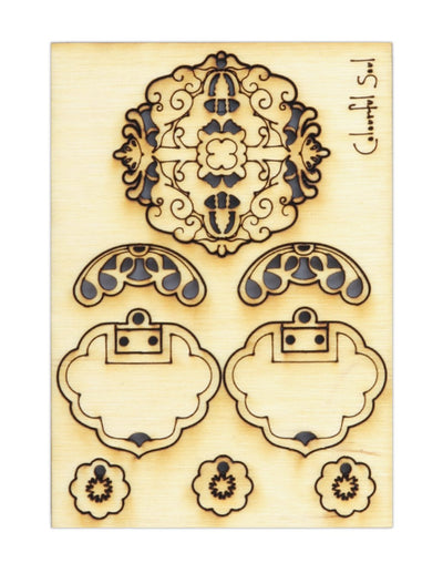 Decorative die-cut wood pieces for crafting