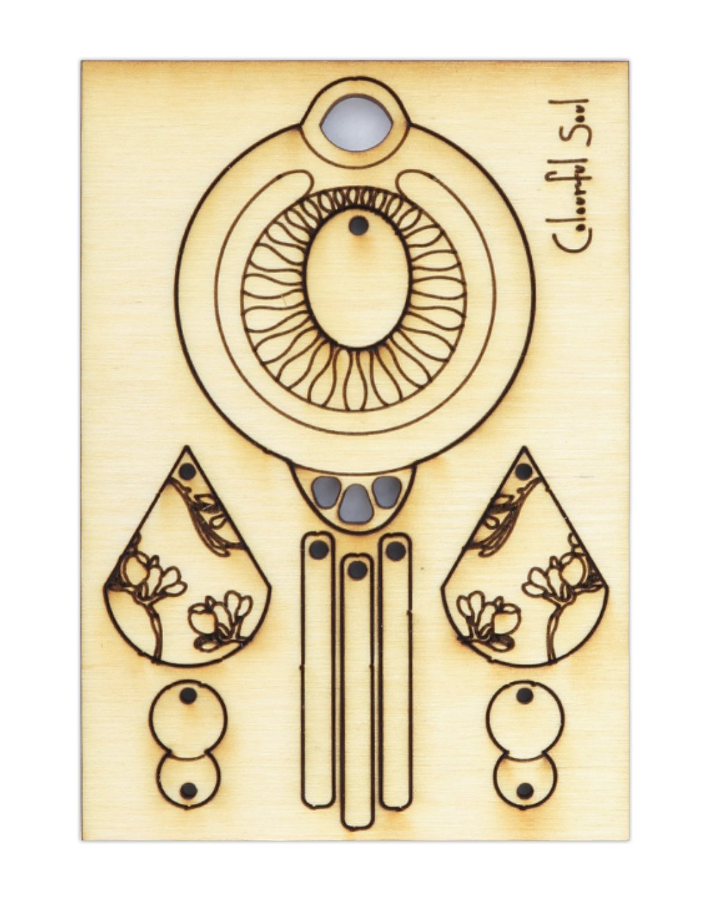 Floral Amulet, Jewelry Pop Outs (1 panel, 9pcs/ea)