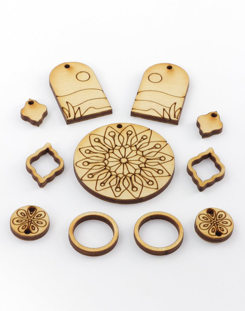CSJHMB-004-B laser-cut wood earring components