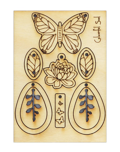 Butterfly and floral wood cutouts for crafts