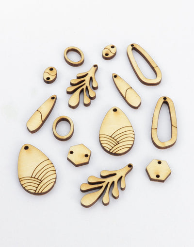 Simple Waves, Jewelry Pop Outs (1 panel, 14pcs/ea)