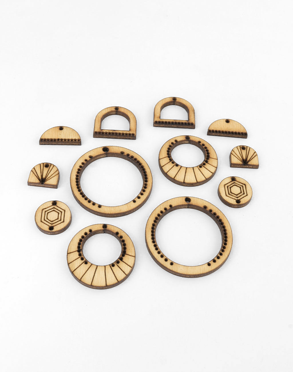 CSJP055B Wooden craft shapes for jewelry making.
