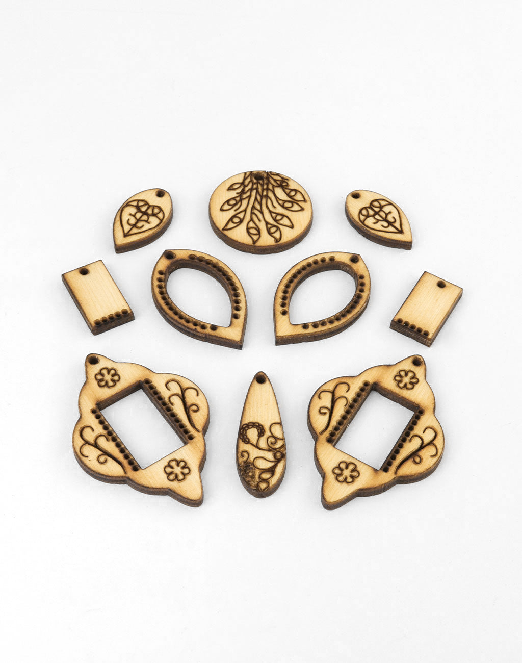 Ornamental Motif, Seed Bead & Macrame Jewelry Pop Outs (1 panel, 10pcs/ea)