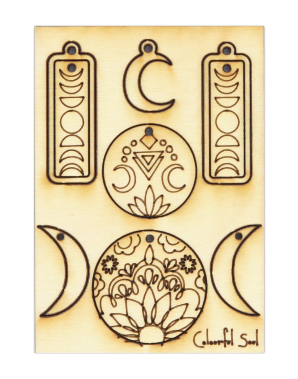 Lunar Phase, Jewelry Pop Outs (1 panel, 9pcs/ea)
