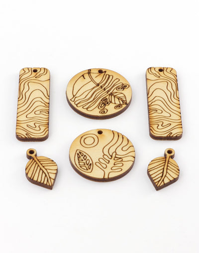 CSMMNG-007-B Wooden pendants with nature designs