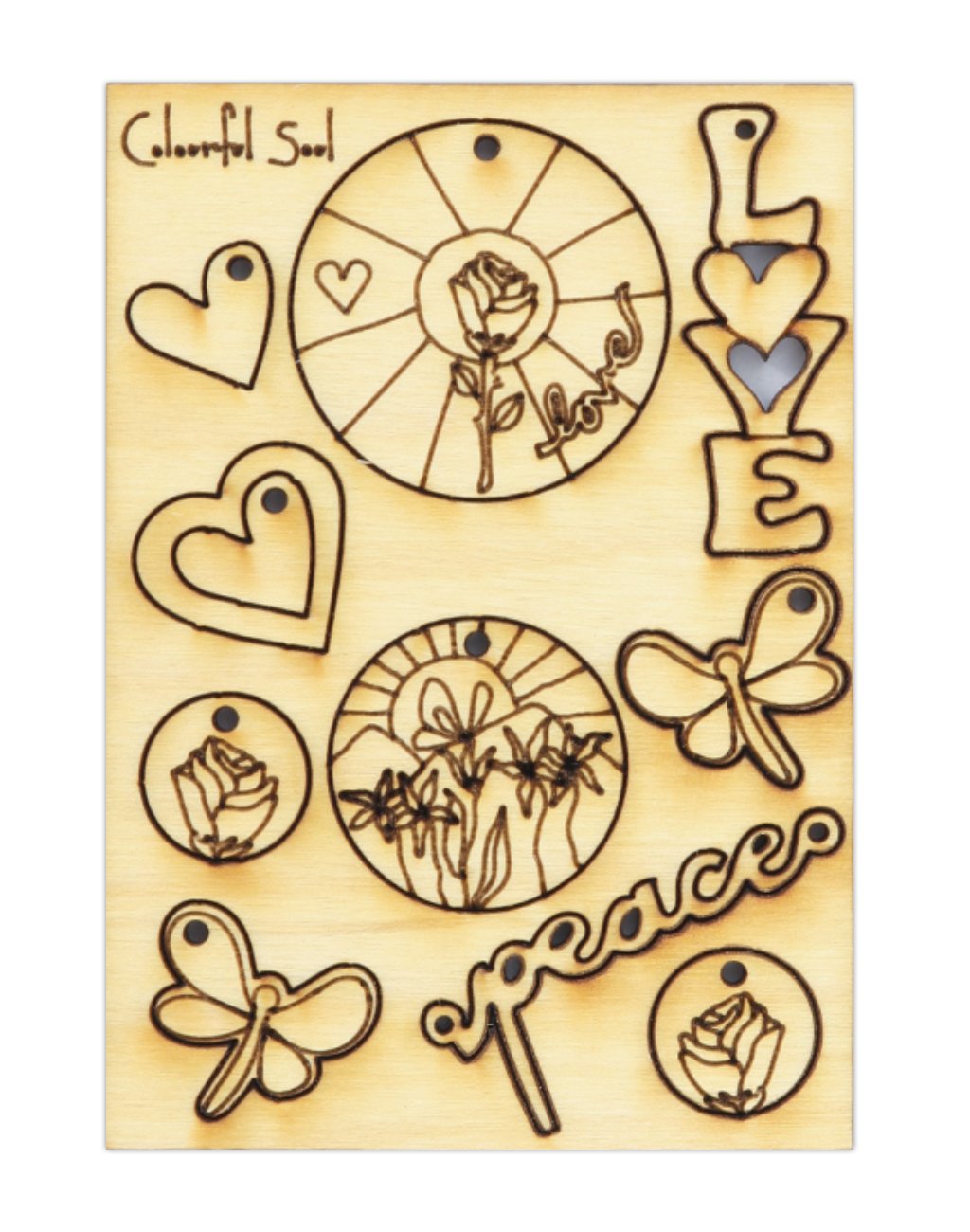 Peace & Love, Jewelry Pop Outs (1 panel, 11pcs/ea)