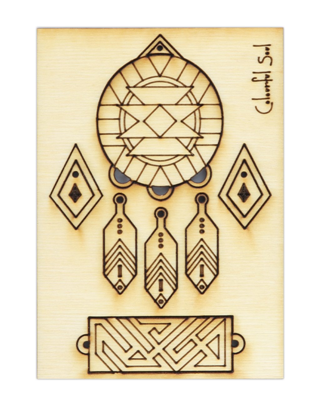Geometric wood art from Colorful Soul