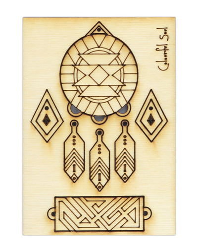 Geometric wood art from Colorful Soul