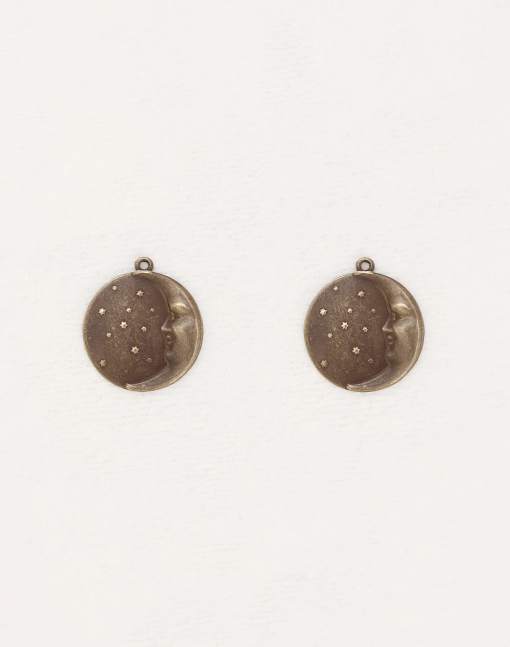 Moon Face Charm, 19x18mm, (2pcs)
