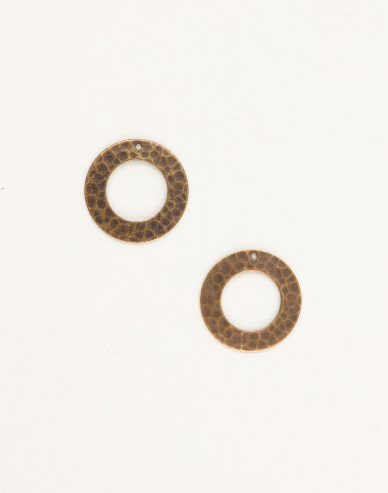 Hammered Ring, 22mm, (2pcs)