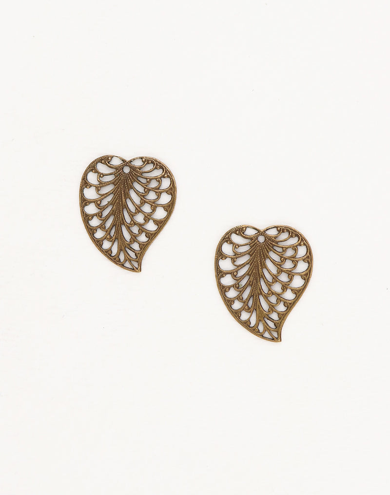 Filigree Leaf, 19x16mm, (2pcs)