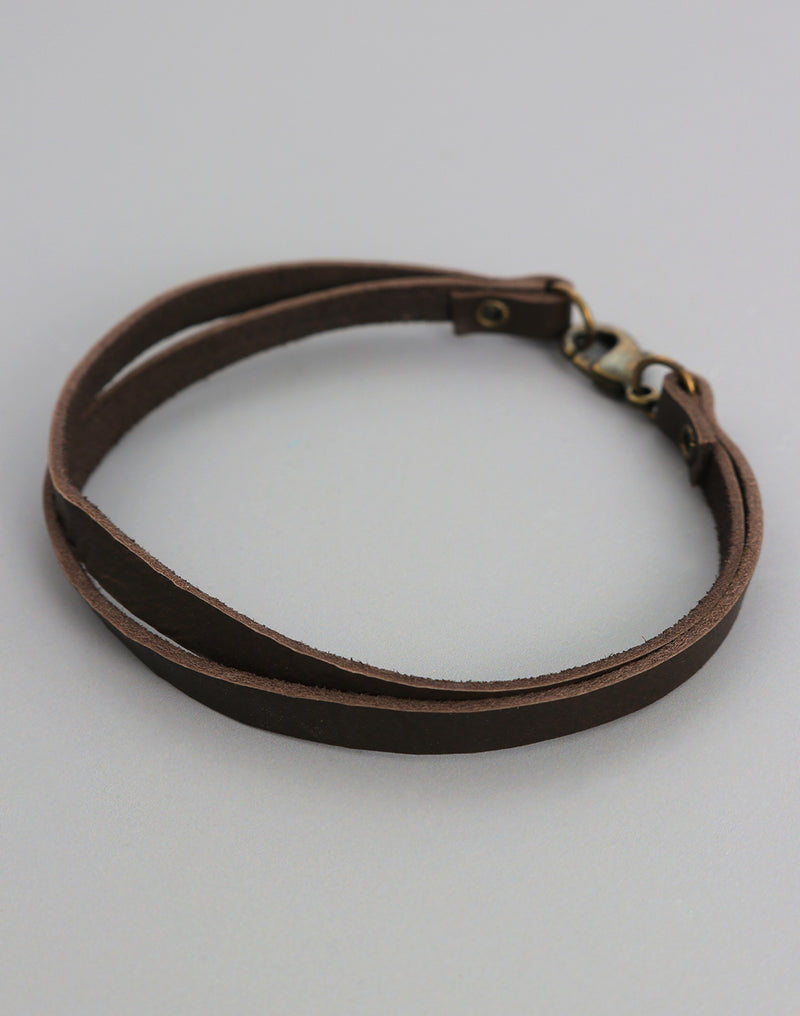 EA086 Brown Leather Bracelet