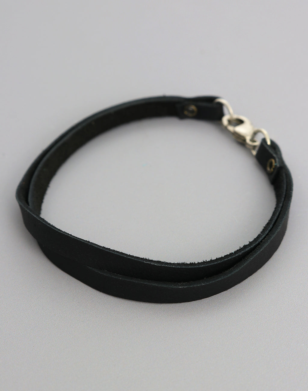 EA107 Black Leather Bracelet