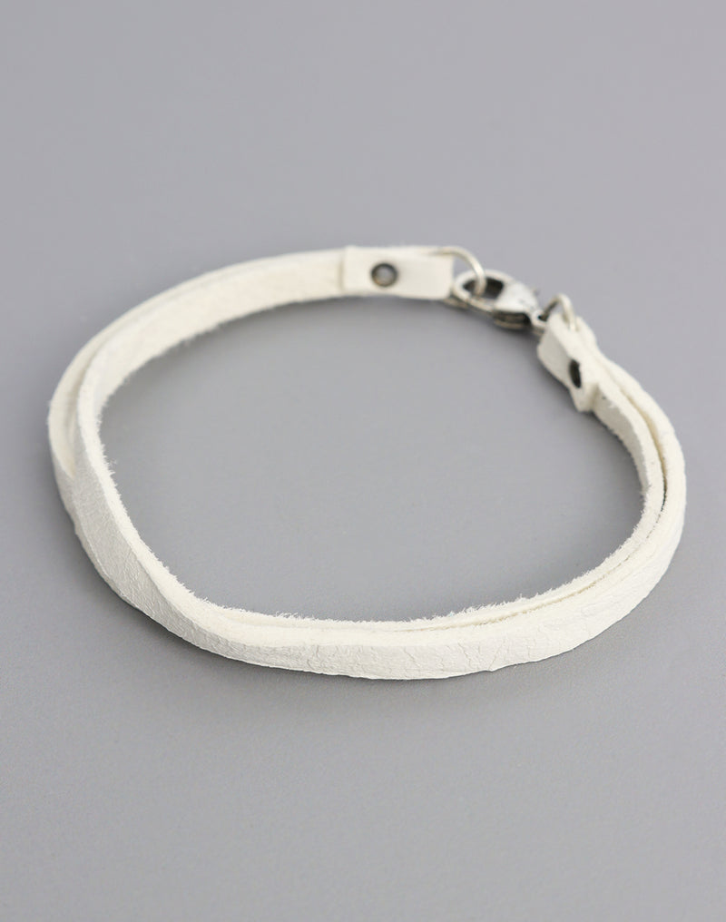 White Leather Bracelet, (1pc)
