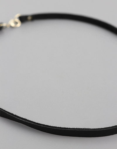 EAW20-18 Black Leather Necklace