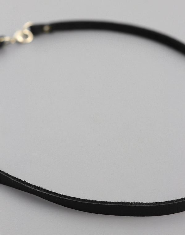 Black Leather Necklace, (1pc)