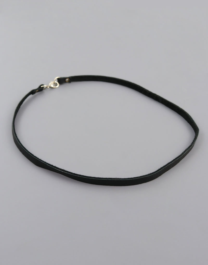 EAW20-18 Black Leather Choker Necklace