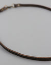 Dark Brown Leather Necklace, (1pc)