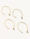 Marquise Ear Wires, 35mm, (4pcs)