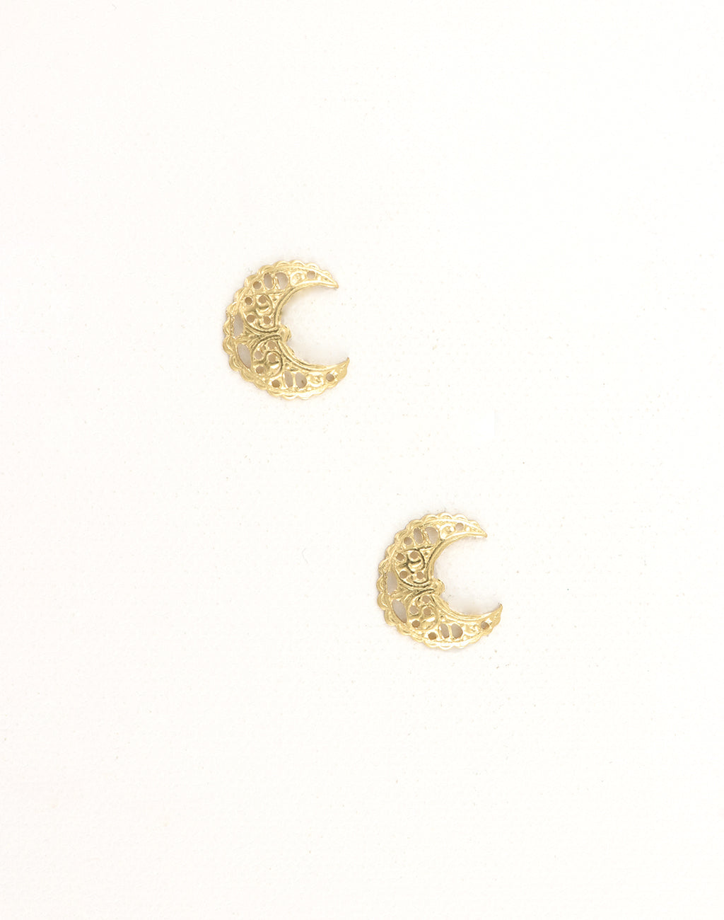 F441 Gold Moon Stud Earrings