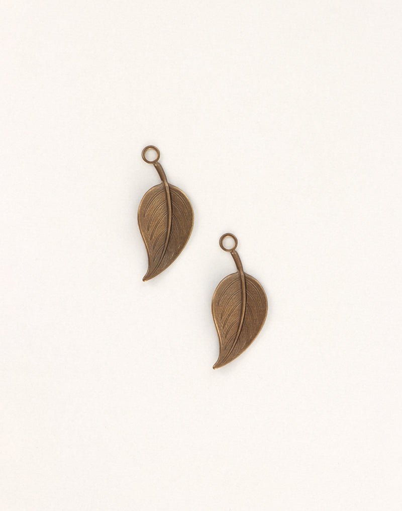 Catalpa Leaf, 29x12mm, (2pcs)